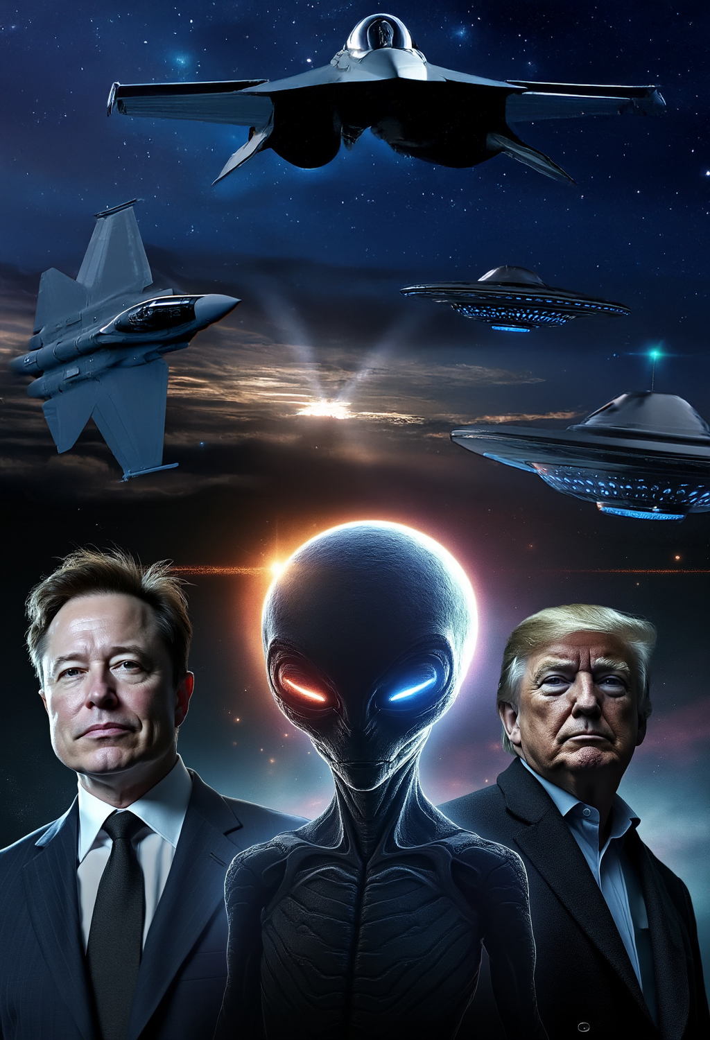 Donald Trump and Elon Musk controlled disclosure by NHI, Non-human-intelligence.